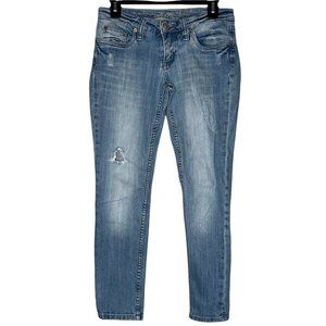 Refuge Women's Light Wash Blue Distressed 5-Pocket Low Rise Denim Jeans Size 5S